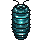 pixel art of a dark teal isopod