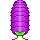 pixel art of a neon purple isopod